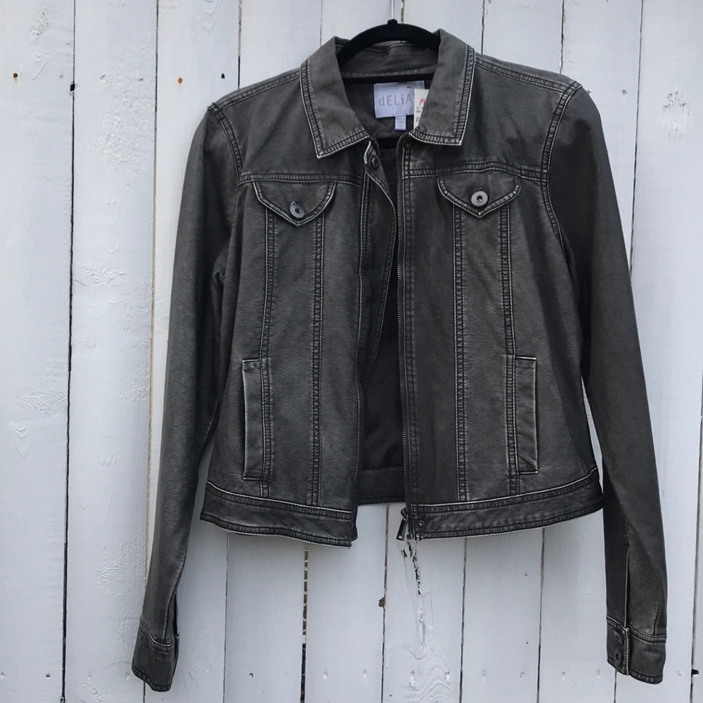 Delia’s Gray Vegan Leather Jacket